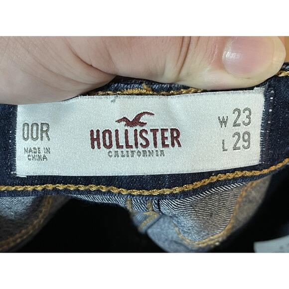 Hollister Jeans Womens 00 Blue Dark Wash Skinny Stretch Denim Classic Low Rise - Picture 9 of 16